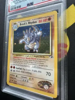 Pokémon Card Brocks Rhydon Gym Heroes 2/132 Unlimited Holo Rare🔥PSA 8🔥💎NM💎 - Image 3