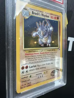 Pokémon Card Brocks Rhydon Gym Heroes 2/132 Unlimited Holo Rare🔥PSA 8🔥💎NM💎 - Image 8