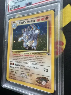 Pokémon Card Brocks Rhydon Gym Heroes 2/132 Unlimited Holo Rare🔥PSA 8🔥💎NM💎 - Image 9