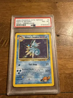 Misty's Seadra Holo Prerelease English Pokémon Card 009/132 Gym Heroes - Image 1