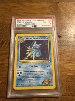 Misty's Seadra Holo Prerelease English Pokémon Card 009/132 Gym Heroes - Image 3