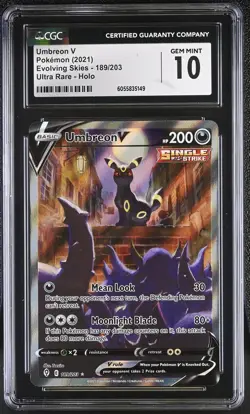 CGC 10 Umbreon V 2021 Evolving Skies 189/203 Ultra Rare Holo Pokemon Card - Image 3