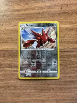 Scizor 128/192 Pokemon TCG Card SWSH Rebel Clash Rare Reverse Holo LP - Image 1