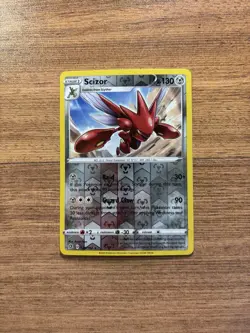 Scizor 128/192 Pokemon TCG Card SWSH Rebel Clash Rare Reverse Holo LP - Image 3