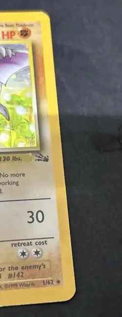 PokÃ©mon Card TCG Aerodactyl Fossil 1/62 Holo Unlimited Holo Rare MP * - Image 4