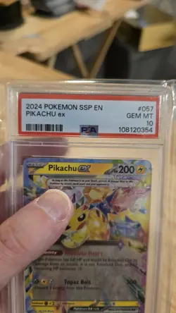 Pikachu ex 057/191 Sv08: Surging Sparks Holo - Pokemon TCG - Graded PSA 10 - Image 3