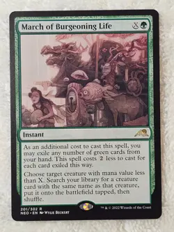 MTG March of Burgeoning Life #201 Kamigawa Neon Dynasty Card Rare NM - Image 2