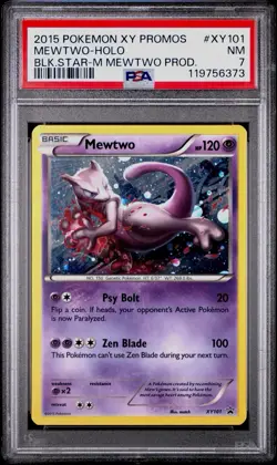 2015 PokÃ©mon XY Mewtwo Black Star Promo Holo Card XY101 PSA 7 New Cert REGRADE? - Image 1