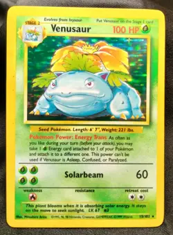 PokÃ©mon 1999 TCG Venusaur Base Set Rare Holo Card 15/102 NM!  - Image 1