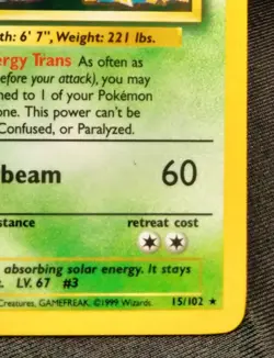 PokÃ©mon 1999 TCG Venusaur Base Set Rare Holo Card 15/102 NM!  - Image 5