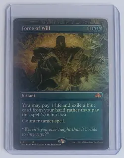 Force of Will - Dominaria Remastered Borderless Foil - MTG - DMR 418 - NM/M  - Image 1