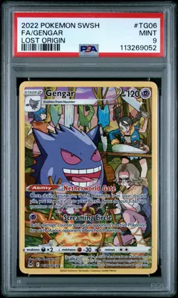 2022 POKEMON SWORD & SHIELD LOST ORIGIN #TG06 FULL ART/GENGAR PSA 9 - Image 1