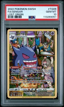 2022 POKEMON SWORD & SHIELD LOST ORIGIN #TG06 FULL ART/GENGAR PSA 10 - Image 1