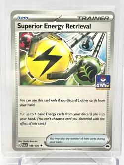 ERROR CARD Superior Energy Retrieval Stamped Asia Exclusive GYM 189/193 Pokemon - Image 1