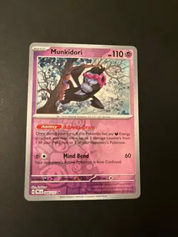 Pokemon SV Prismatic Evolutions Munkidori Reverse Holo 044/131 Trading Card TCG - Image 2