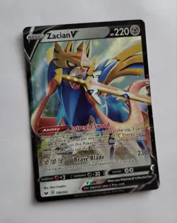 PokÃ©mon Zacian V 138/202 Holo Sword & Shield Ultra Rare Full Art 2019 TCG Card - Image 1