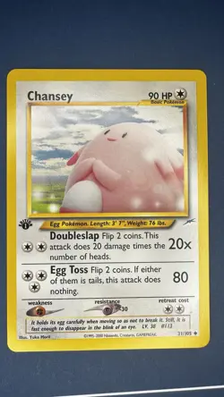 Pokemon TCG Chansey 1st Edition Uncommon Card Neo Destiny - Image 1