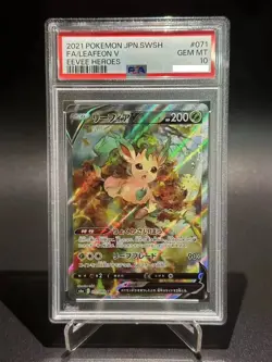 PSA 10 Pokemon Card Leafeon V SA SR 071/069 s6a Eevee Heroes Japanese - Image 1
