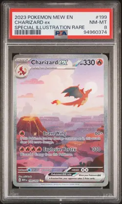 PokÃ©mon TCG - PSA 8 Charizard EX 199/165 Scarlet & Violet 151 English Card - Image 1