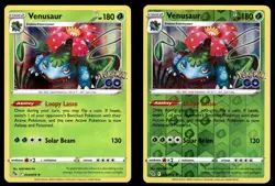 Venusaur 003/078 Holo & Reverse Holo Rare Bundle Pokemon Go Pokemon Card - Image 1
