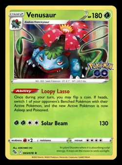 Venusaur 003/078 Holo & Reverse Holo Rare Bundle Pokemon Go Pokemon Card - Image 2
