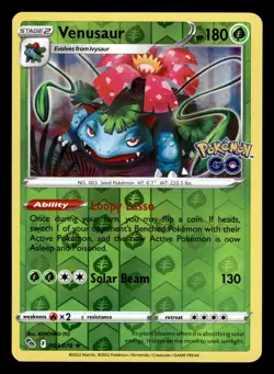 Venusaur 003/078 Holo & Reverse Holo Rare Bundle Pokemon Go Pokemon Card - Image 4