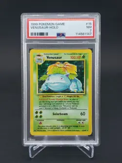 PSA 7 Venusaur Base Set 15/102 Pokemon TCG Holo Rare WOTC Vintage Card 1999 - Image 1