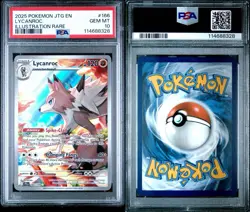 2025 POKEMON JTG EN-JOURNEY TOGETHER ILLUSTRATION RARE #166 LYCANROC PSA 10 - Image 3