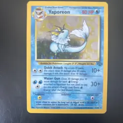 POKÃ‰MON CARD Vaporeon Jungle Set Unlimited Holo Rare 12/64 WOTC - Image 1