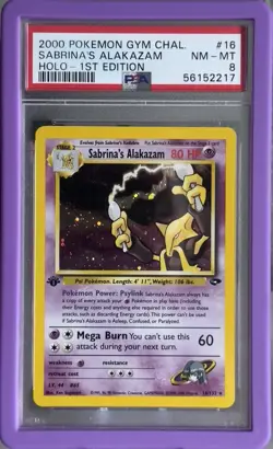 Sabrina's Alakazam #16 2000 Pokemon Gym Challenge 1st Ed. PSA 8 - Image 1