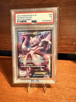 PokÃ©mon TCG Mewtwo EX 98/99 Full Art Ultra Rare Holo Card Next Destinies PSA 5 - Image 1