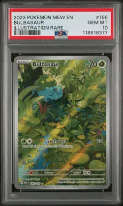 2023 Pokemon Mew EN-151 Bulbasaur #166 Illustration Rare PSA 10 - Image 1
