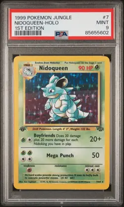Pokemon Nidoqueen 07/64 1st Edition Jungle Holo PSA 9 Mint Vintage Rare! - Image 1