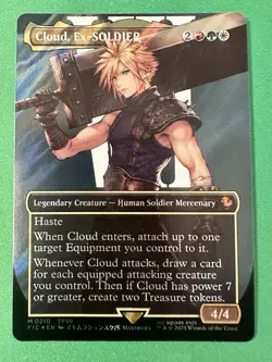 Cloud, Ex-SOLDIER (Borderless) (Surge Foil) #210 MTG FIC Unplayed FAST2SHIP!! - Image 1
