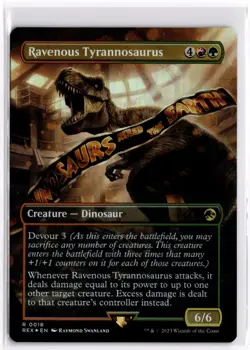 FOIL Ravenous Tyrannosaurus (Borderless) REX LP x1 MTG Magic: the Gathering - Image 1
