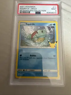 McDonald's 2021 Squirtle Holo Promo Pokemon Card #17 PSA 9 - Image 1