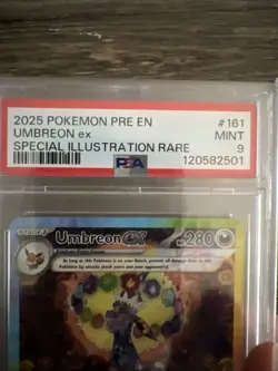 Pokemon TCG Prismatic Evolution Sir Umbreon EX Card 161/131 PSA 9 Mint - Image 2