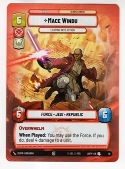 Star Wars Unlimited LotF Hyperspace OP Promo Card #10 Mace Windu - Image 1