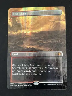 MTG Arid Mesa (Borderless) (Dragonscale Foil) Special Guests Foil - Image 1