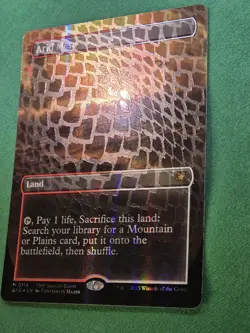 MTG Arid Mesa (Borderless) (Dragonscale Foil) Special Guests Foil  - Image 5