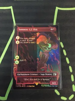 MTG Magic The Gathering Summon G.F. Ifrit Foil FIN Borderless Saga Final Fantasy - Image 1