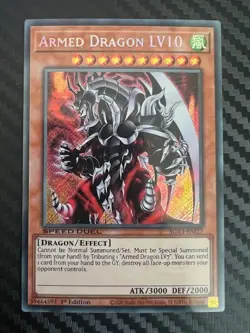 Yugioh Armed Dragon LV10 SGX3-ENI27 Secret Rare 1st Edition NM - Image 1