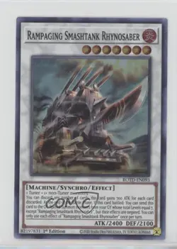 Rampaging Smashtank Rhynosaber (SR) 1st Ed. YuGiOh Rise of the Duelist 0l2 - Image 1