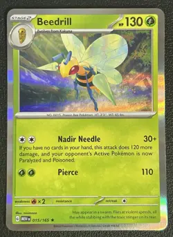 Beedrill 015/165 Scarlet & Violet 151 Holo Rare Pokemon TCG Card NM - Image 1