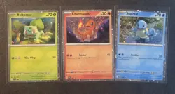 Pokemon 151 Poster Collection Promo 3 Card Set NM Bulbasaur Squirtle CharmanderJ - Image 1