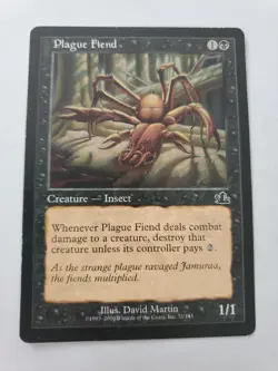 MTG Magic The Gathering Card Plague Fiend Creature Insect Black Prophecy 2000 - Image 1