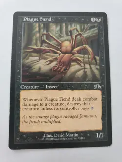 MTG Magic The Gathering Card Plague Fiend Creature Insect Black Prophecy 2000 - Image 3
