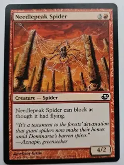 MTG Magic The Gathering Card Needlepeak Spider Creature Spider Red Planar Chaos - Image 1