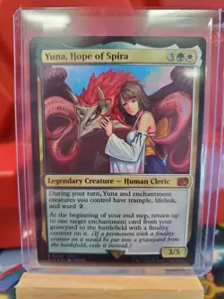 Yuna, Hope of Spira -Foil Near Mint MTG Universes Beyond: FINAL FANTASY #250 - Image 1