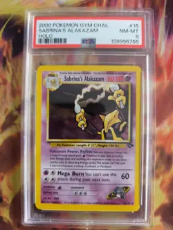 Pokemon Card Sabrina's Alakazam Simsala Gym Challenge 2000 Holo English PSA 8 - Image 8